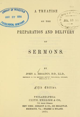 Cover for treatise on the preparation and delivery of sermons.