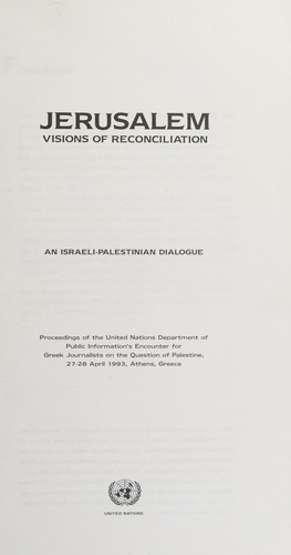 Cover for Jerusalem, visions of reconciliation