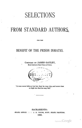 Cover for Selections from Standard Authors: For the Benefit of the Prison Inmates