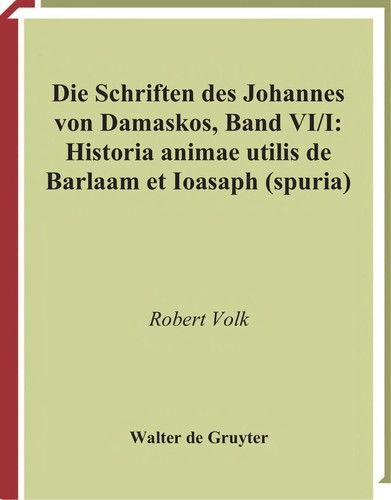 Cover for Die Schriften des Johannes von Damaskos