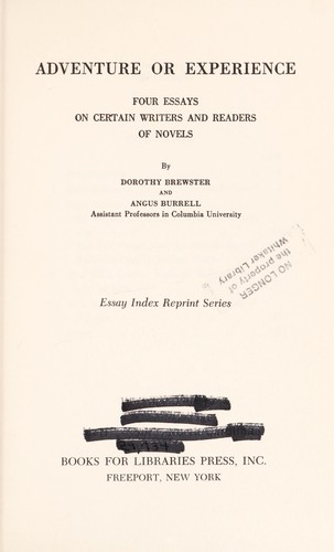 Cover for Adventure or experience