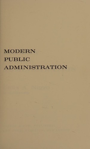 Cover for Modern public administration