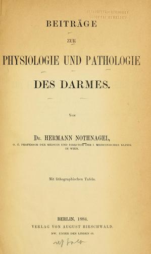 Cover for Beiträge zur Physiologie und Pathologie des Darmes