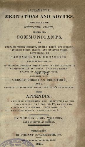 Cover for Sacramental meditations and advices