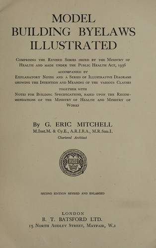 Cover for Model building byelaws illustrated