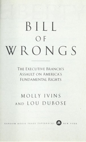 Cover for Bill of wrongs