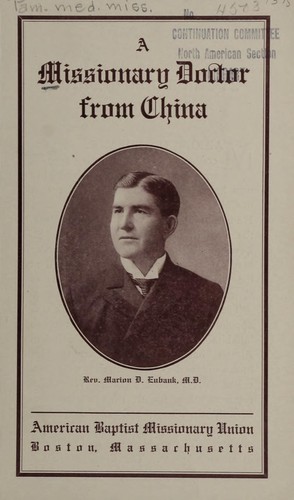 Cover for A missionary doctor from China