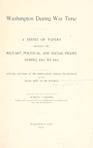 Cover for Washington during war time