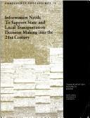 Cover for Information needs to support state and local transportation decision making into the 21st century