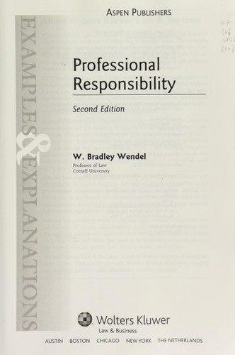 Cover for Professional responsibility