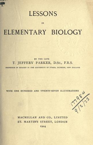 Cover for Lessons in elementary biology.