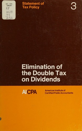 Cover for Elimination of the double tax on dividends