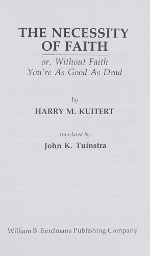 Cover for The necessity of faith