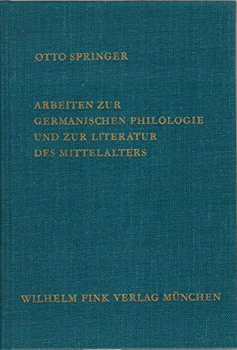 Cover for Arbeiten zur germanischen Philologie und zur Literatur des Mittelalters