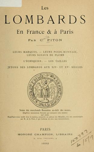 Cover for Les Lombards en France et à Paris.