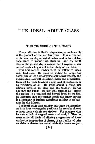 Cover for The ideal adult class in the Sunday-school