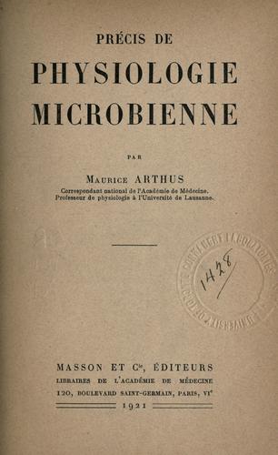Cover for Précis de physiologie microbienne.
