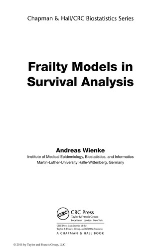 Cover for Correlated Frailty Models in Survival Analysis (Chapman & Hall/Crc Biostatistics Series)
