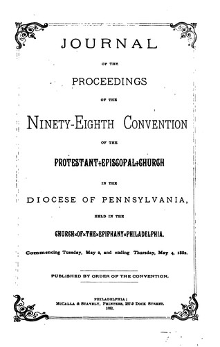 Cover for Journal of the ... Convention of the Protestant Episcopal Church in the Diocese of Pennsylvania