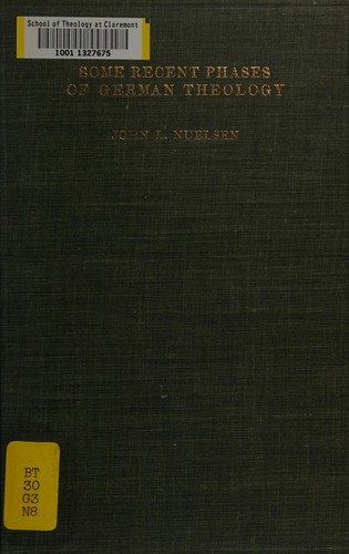 Cover for Some recent phases of German theology