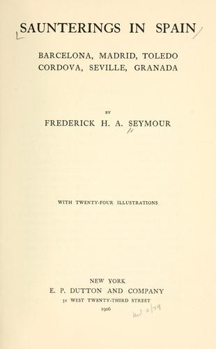 Cover for Saunterings in Spain