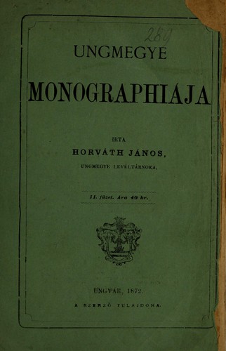 Cover for Ungmegye monographiája