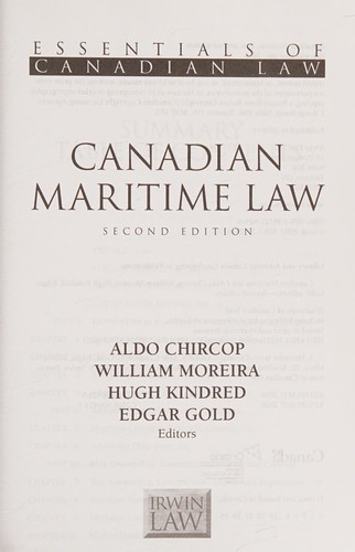 Cover for Canadian Maritime Law