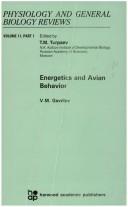Cover for Energetics and Avian Behavior