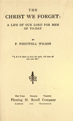Cover for The Christ we forget