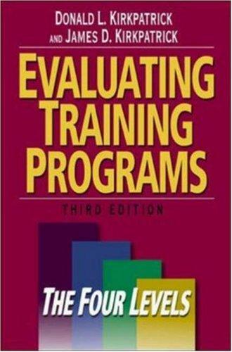 Cover for Evaluating Training Programs