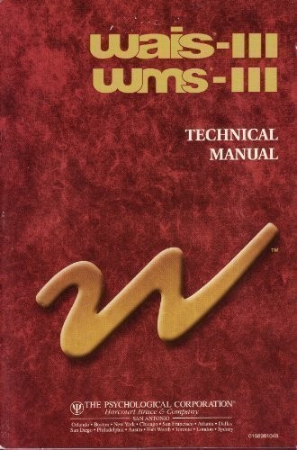Cover for Wais-iii Wms-iii Technical Manual