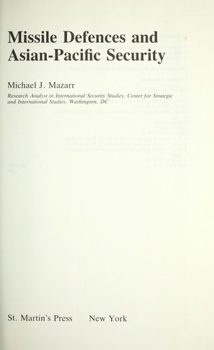 Cover for Missile defenses and Asian-Pacific security