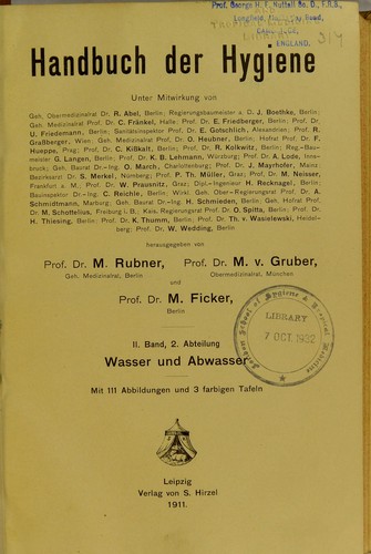 Cover for Handbuch der Hygiene