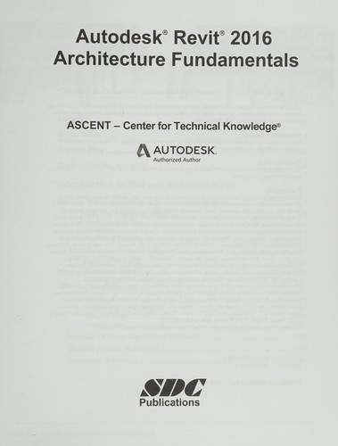 Cover for Autodesk Revit 2016 Architecture Fundamentals