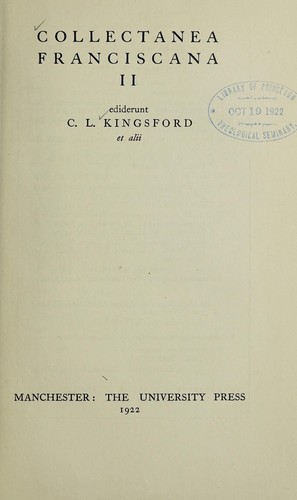 Cover for Collectanea Franciscana II