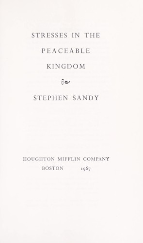 Cover for Stresses in the peaceable kingdom