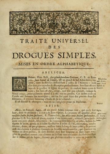 Cover for [Traité universel des drogues simples