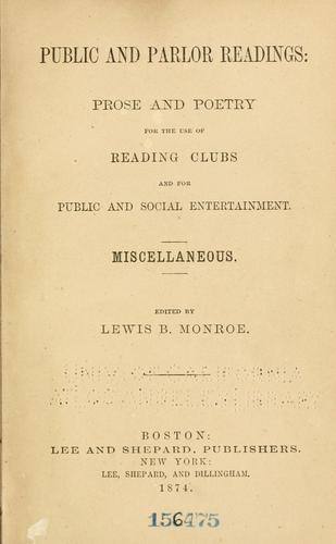 Cover for Public and parlor readings