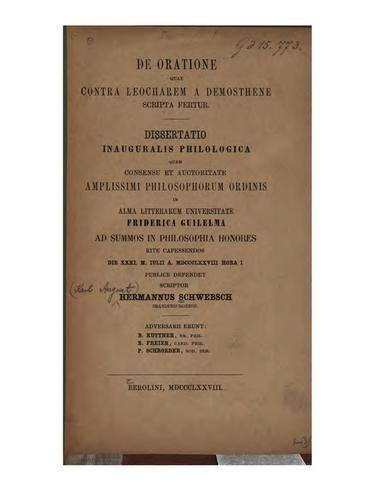 Cover for De oratione quae contra Leocharem a Demosthene scripta fertur