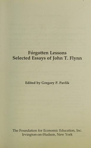 Cover for Forgotten lessons
