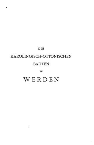 Cover for Die Karolingisch-ottonischen Bauten zu Werden