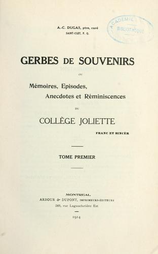 Cover for Gerbes de souvenirs