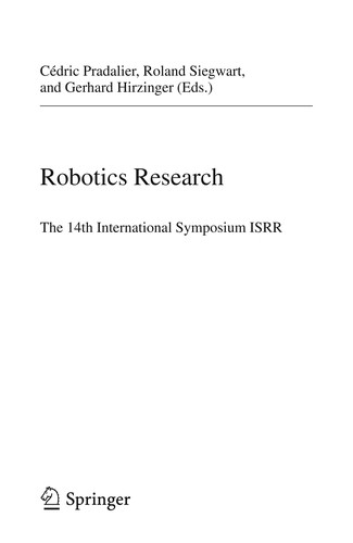 Cover for Robotics Research