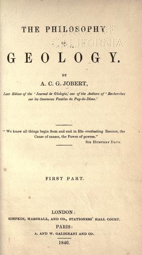 Cover for The philosophy of geology.