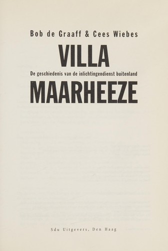 Cover for Villa Maarheeze