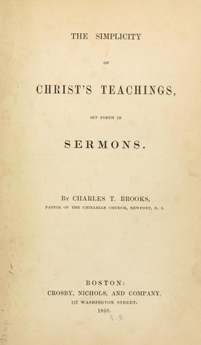 Cover for The simplicity of Christ's teachings