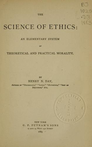 Cover for science of ethics
