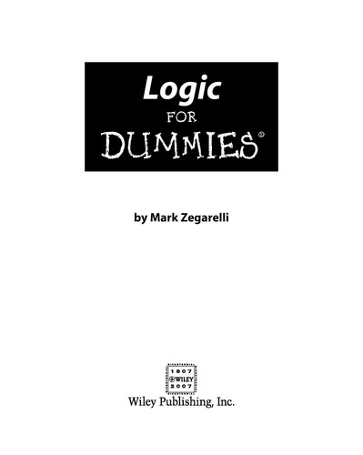 Cover for Logic for dummies