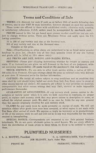 Cover for Spring 1955, wholesale trade list
