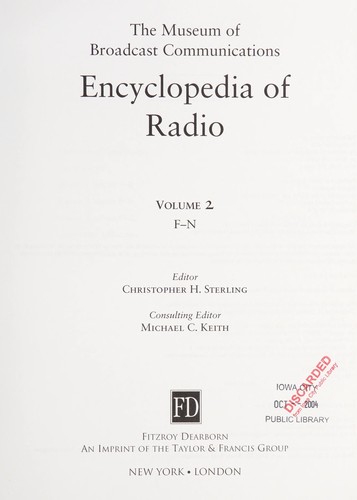 Cover for The Museum of Broadcast Communications Encyclopedia of Radio